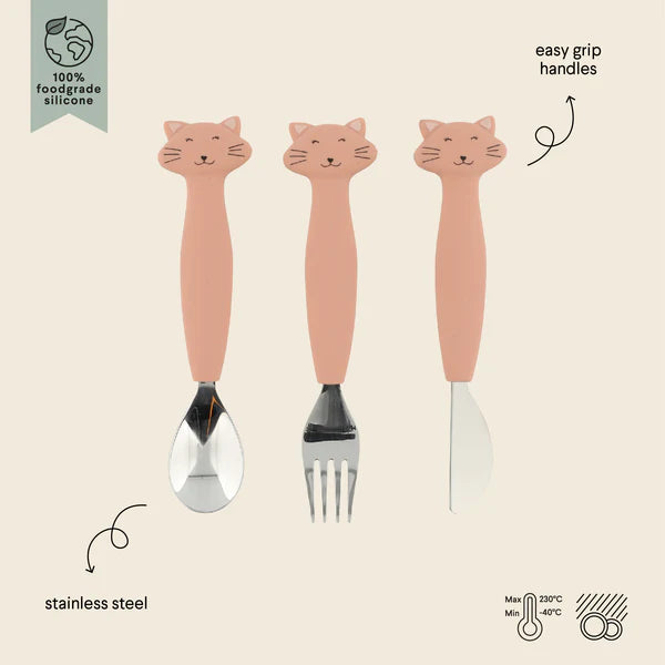 Trixie Silicone Cutlery Set 3 pack- Mrs. Cat