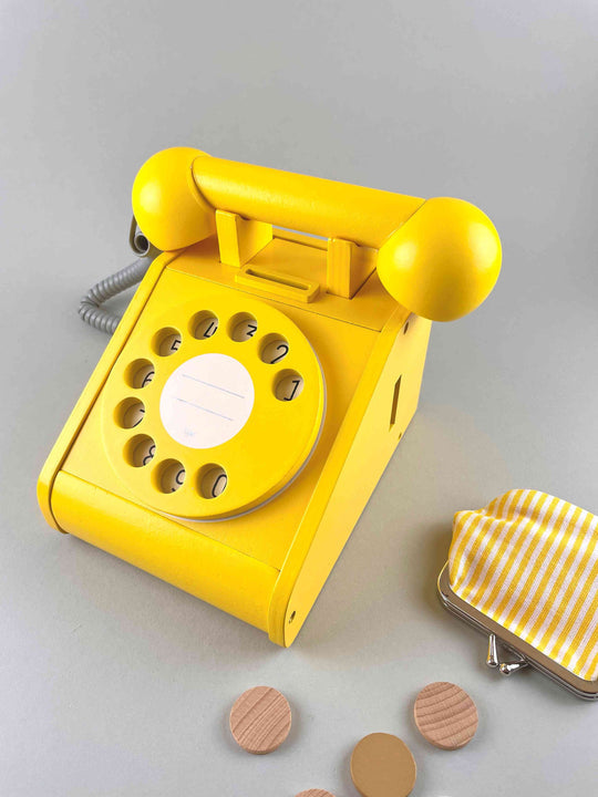 Wooden Telephone- Yellow