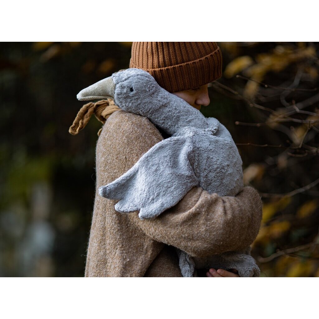Cuddly Animal Goose with Heat Pad- Grey Large