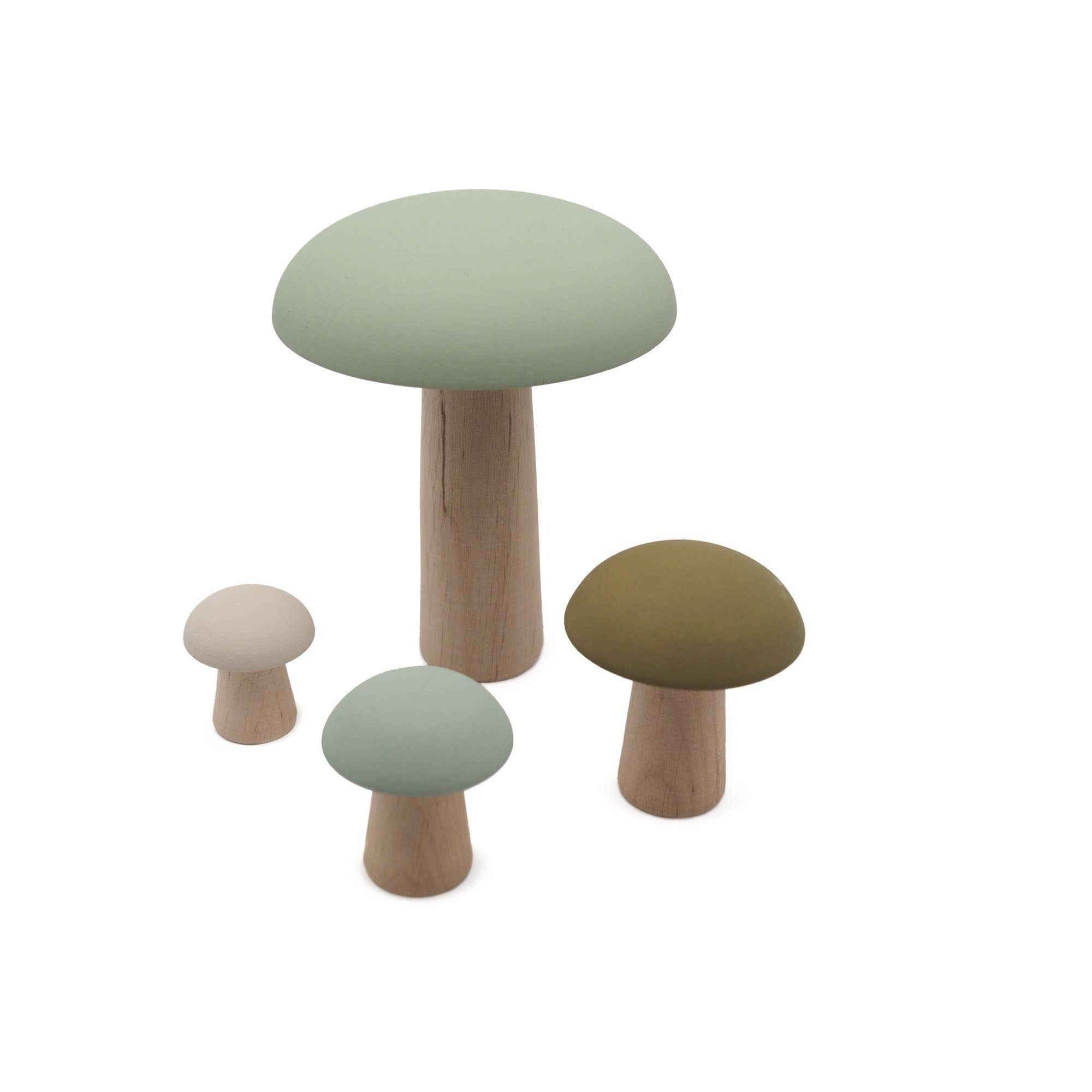 Wooden Decoration - Mushrooms of Paris/ Green Tones