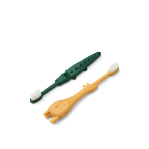 Fabio Toddler Toothbrush- Yellow Mellow / Garden Green