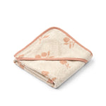 Load image into Gallery viewer, Alba Hooded Baby Towel- Peach / Sea shell
