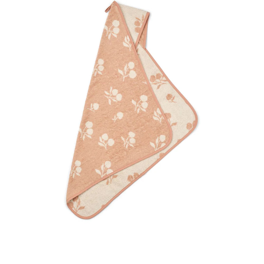 Alba Hooded Baby Towel- Peach / Sea shell