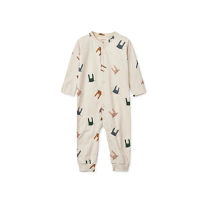 Birk Printed Pyjamas Jumpsuit- Bunny/ Sandy