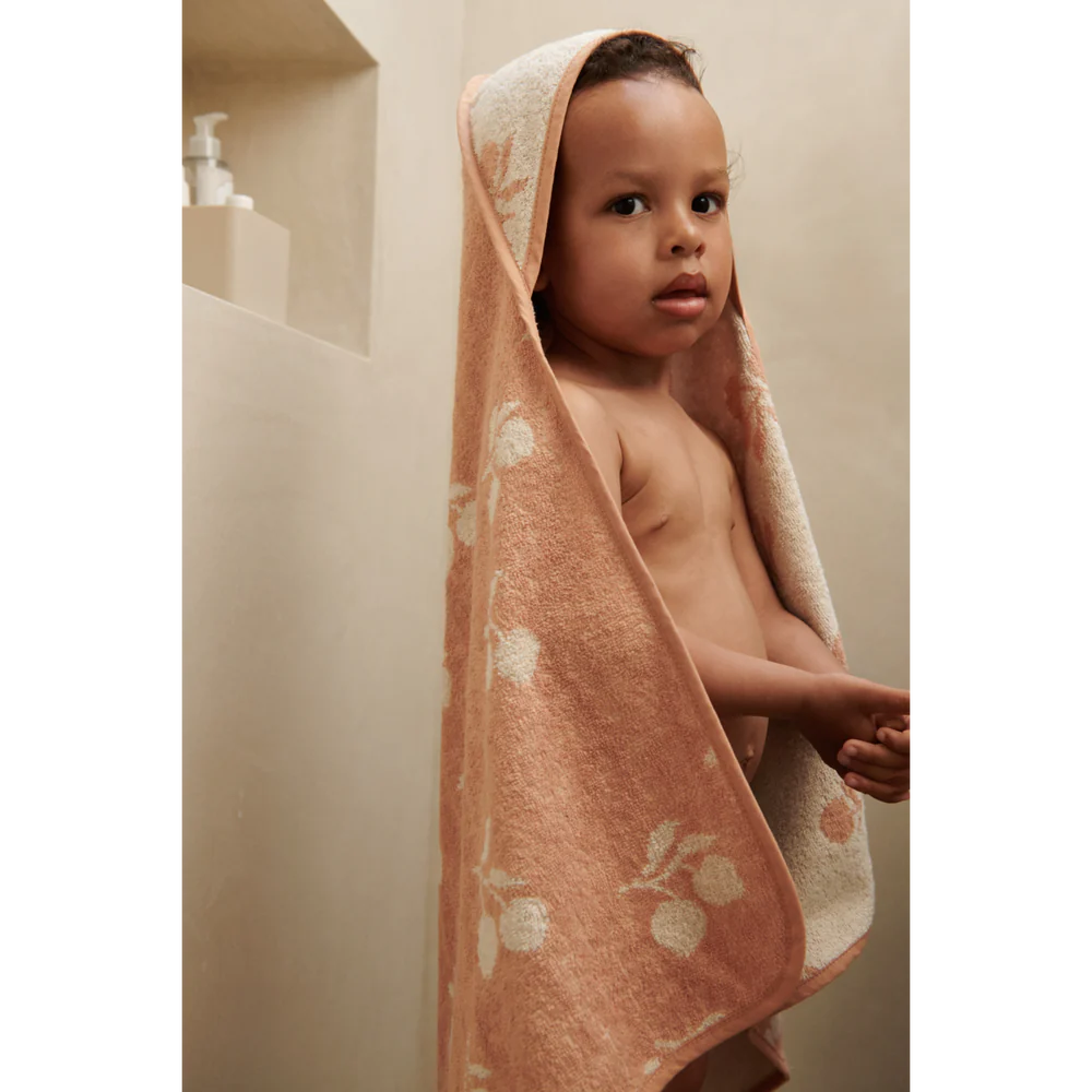 Alba Hooded Baby Towel- Peach / Sea shell