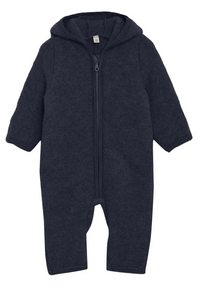 Wool Fleeced Zipper Suit- Navy Melange