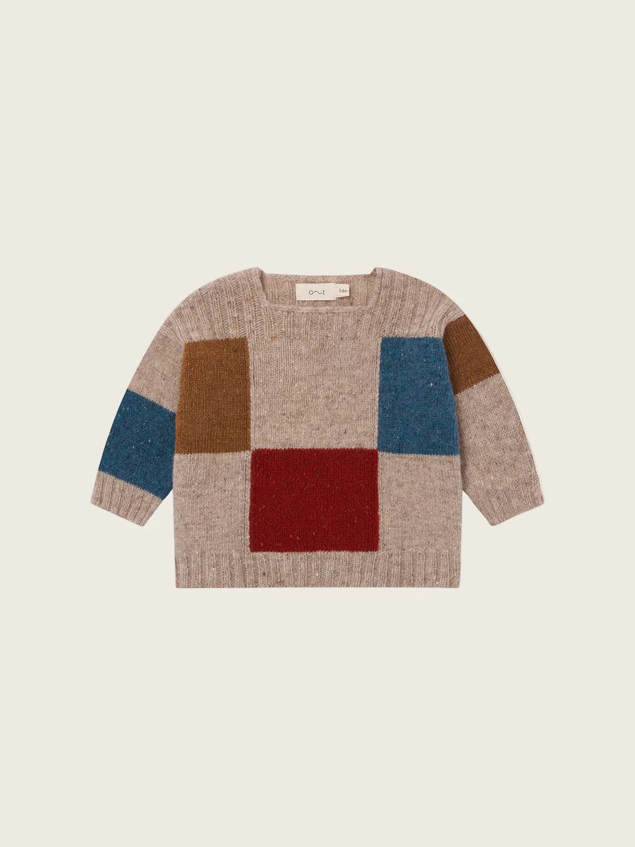 Block Patchwork Wool Jumper