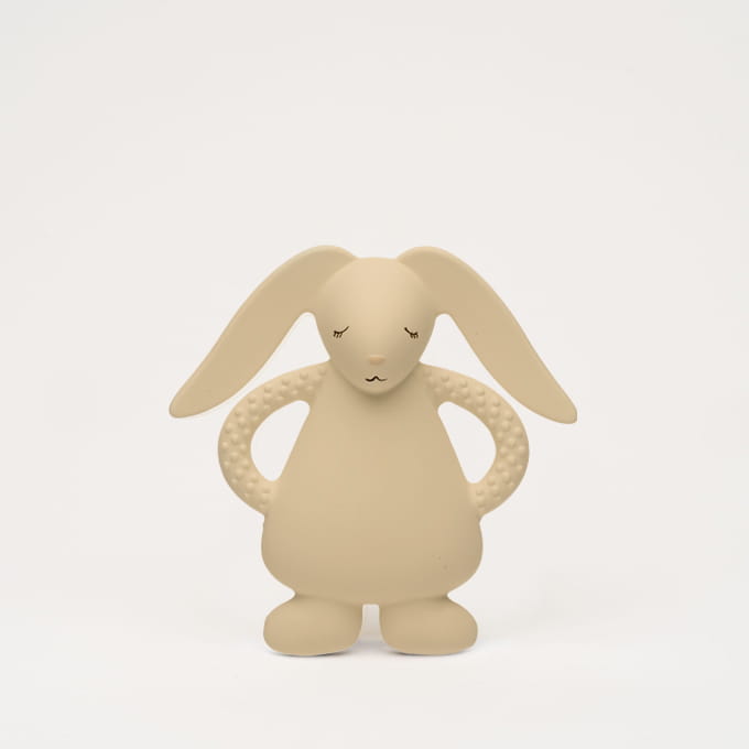 Moonie Bunny Natural Rubber Teether - Sand