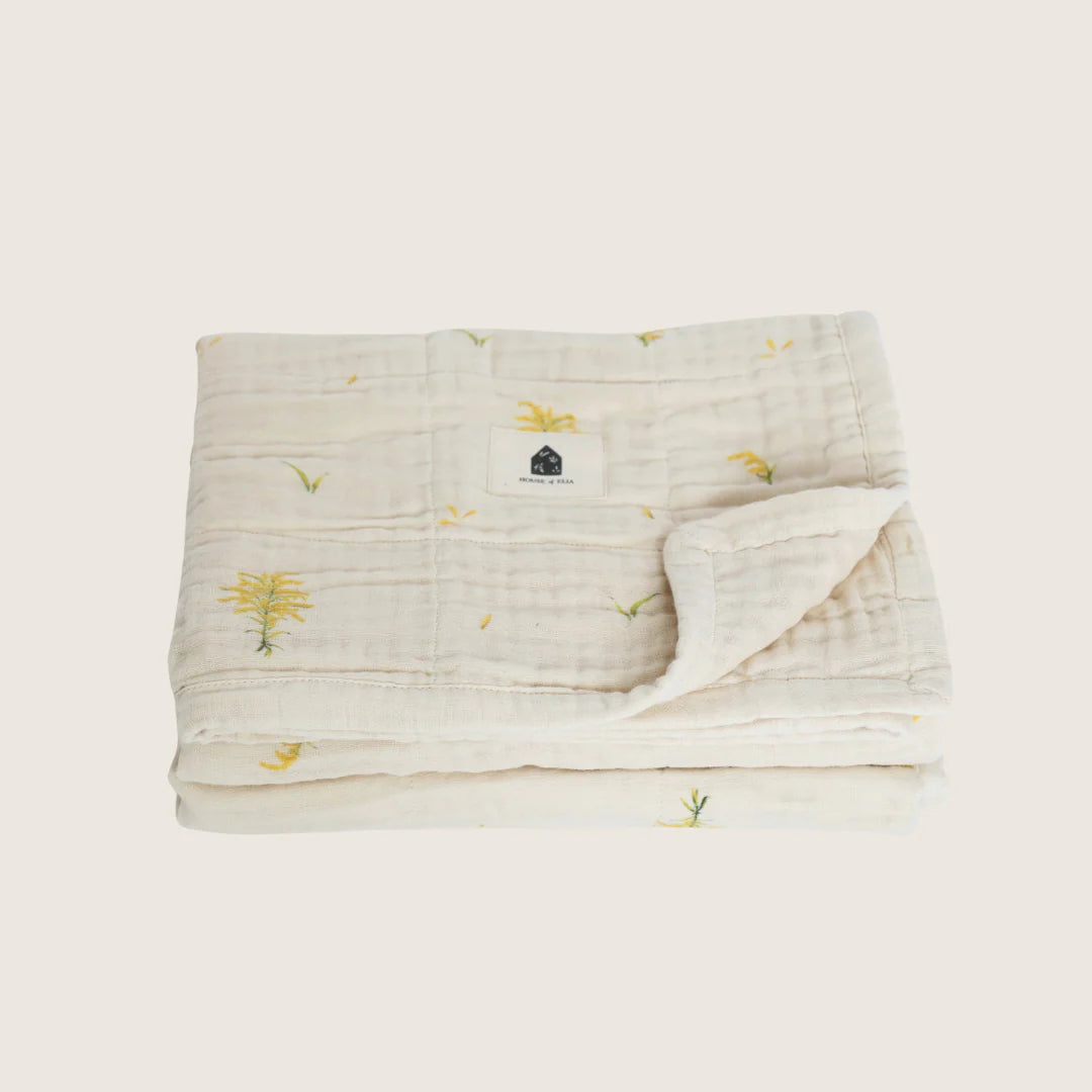 Organic Cotton Muslin Blanket- Goldenrod