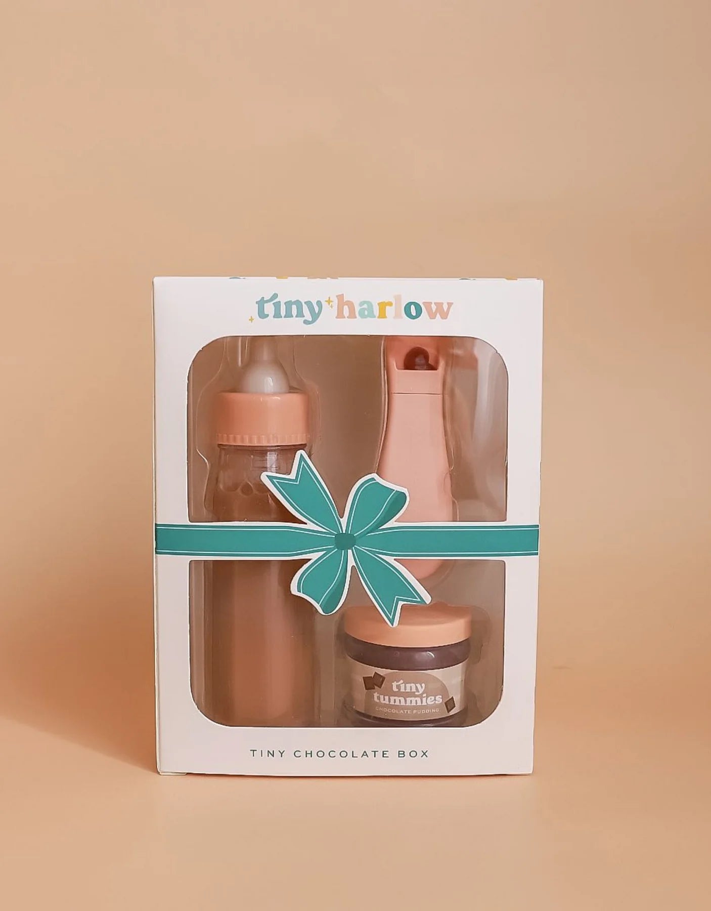 Tiny Tummies Puree & Milk Bottle Set for Doll - Chocolate
