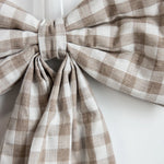 Load image into Gallery viewer, Beige Gingham Fabric Bows
