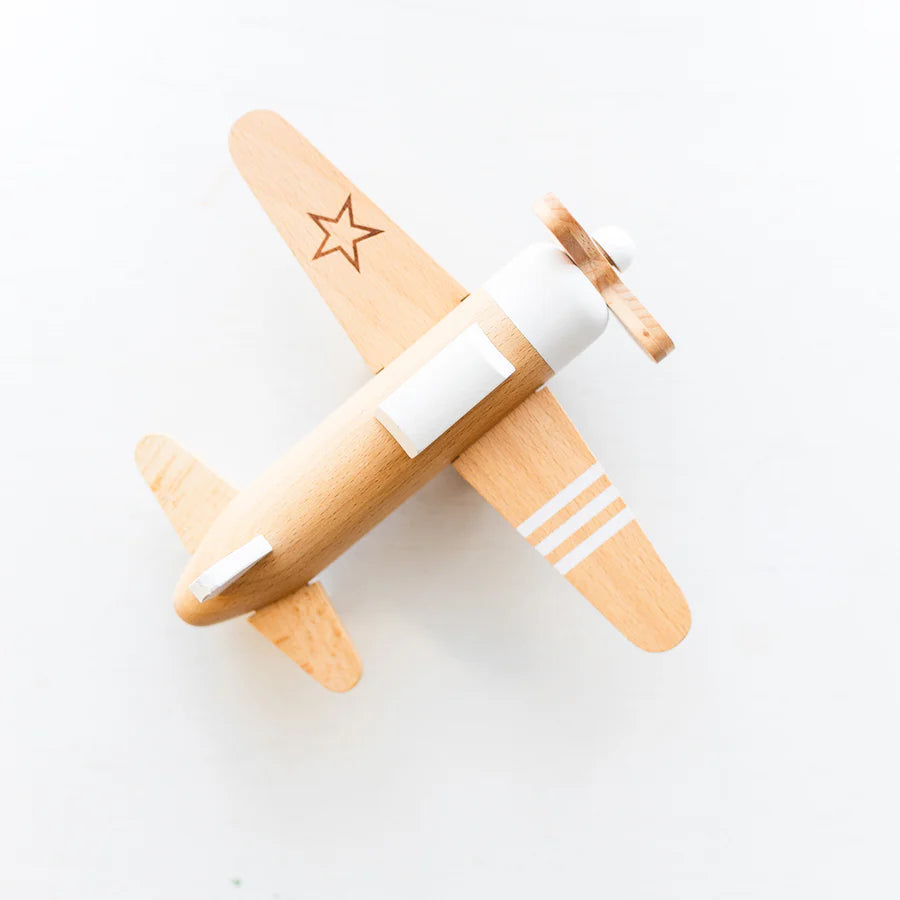 Hikoki Pull Back Propeller plane- White