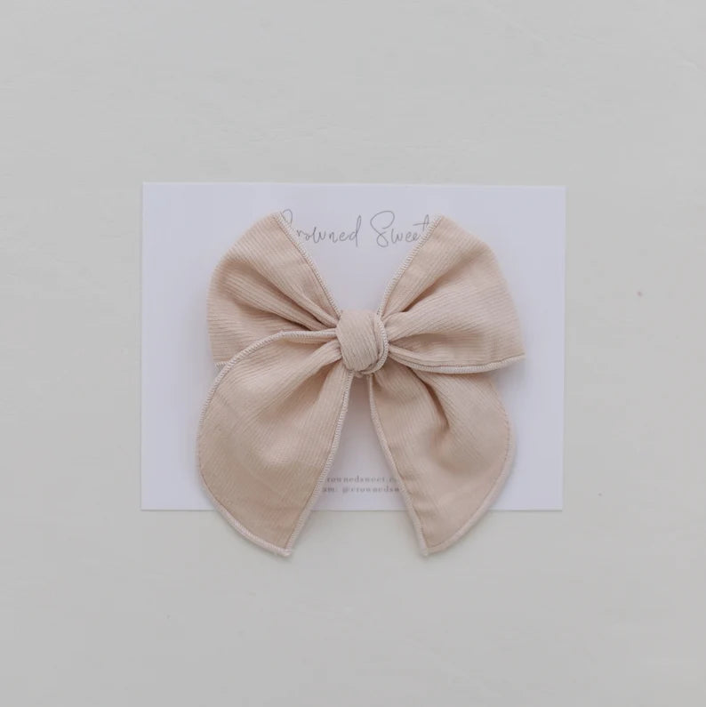 Large Corduroy clip- Cream