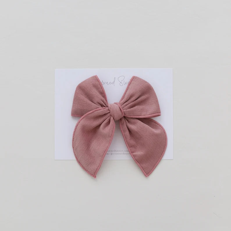 Large Corduroy clip- Pink