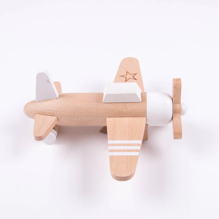 Hikoki Pull Back Propeller plane- White