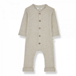 Load image into Gallery viewer, Ribbed Button Jumpsuit- Oatmeal
