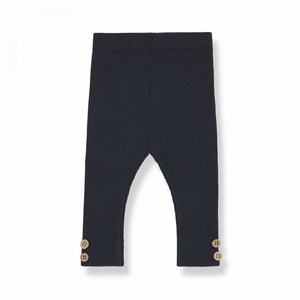 Buttoned Leggings- Navy