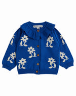 Load image into Gallery viewer, Two-Tone Flower Cardigan- Saphire
