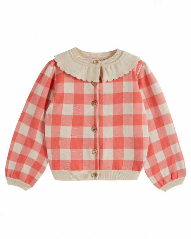 Vichy Cardigan- Rose