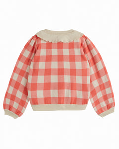 Vichy Cardigan- Rose