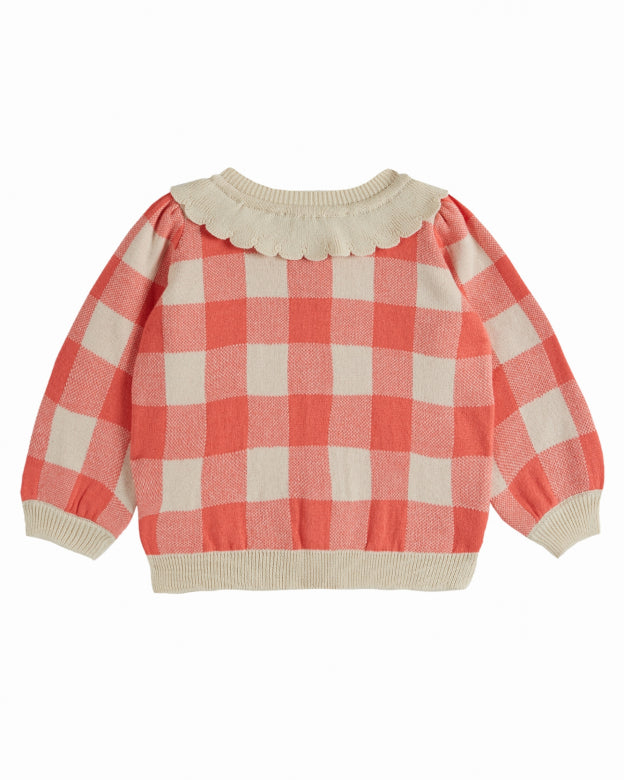 Vichy Cardigan- Rose