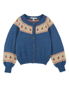 Cardigan Collier Pommes- Blue