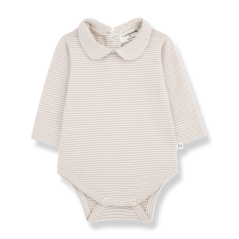 LOURDES Collar Stripe Body- Beige