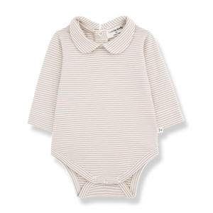 LOURDES Collar Stripe Body- Beige