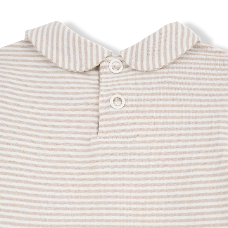 LOURDES Collar Stripe Body- Beige