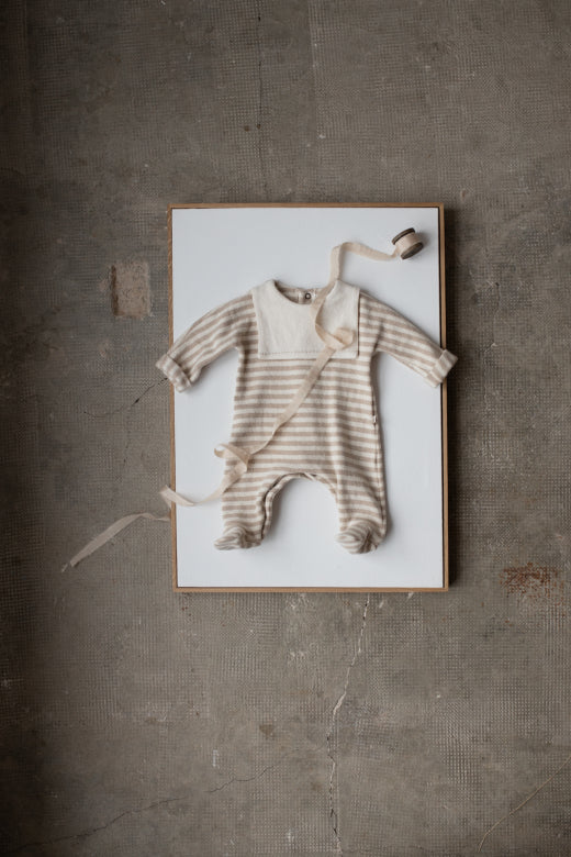 MAEL Footed Jumpsuit- Beige