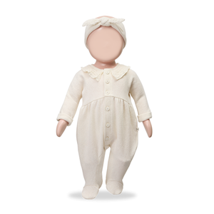 HELEN Footed Jumpsuit- Ecru