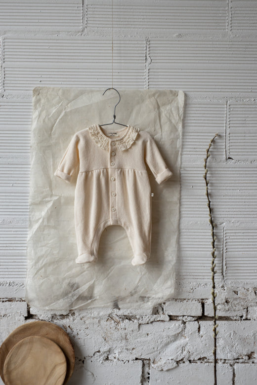 HELEN Footed Jumpsuit- Ecru