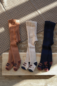 SALLY Ribbed Tights- Tortora