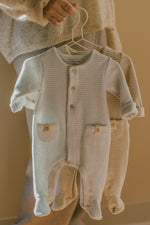Load image into Gallery viewer, METZ Footed Jumpsuit- Ciel
