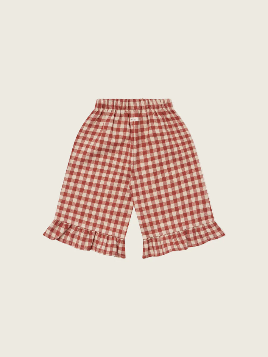 Paprika Gingham Frill Pants
