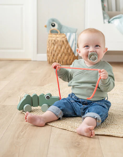 Pull along wiggle toy- Croco Green