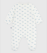 Load image into Gallery viewer, Baby velour Sleeper- Whale with collar
