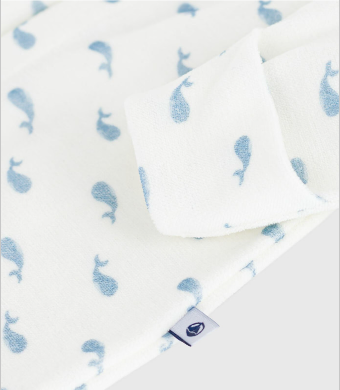 Baby velour Sleeper- Whale with collar