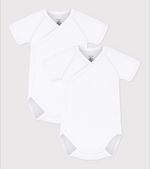 Charger l'image dans la galerie, Set of 2 short-sleeved bodysuits in plain cotton
