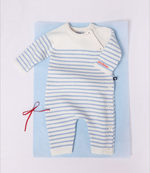 Charger l'image dans la galerie, Striped wool and cotton knit baby romper
