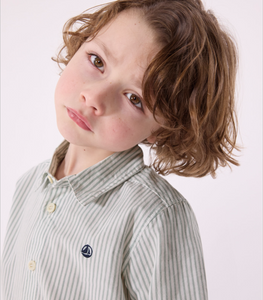Boy's Long-sleeved Striped Cotton Shirt