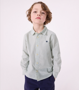 Boy's Long-sleeved Striped Cotton Shirt