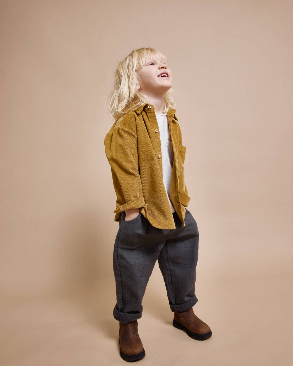 Soft Velour Shirt- Ocre