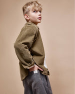 Load image into Gallery viewer, Soft Velour Shirt- Kaki
