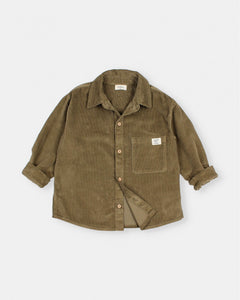 Soft Velour Shirt- Kaki