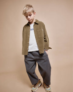 Soft Velour Shirt- Kaki