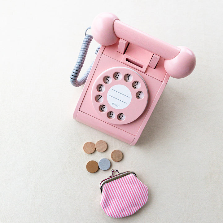Wooden Telephone- Pink