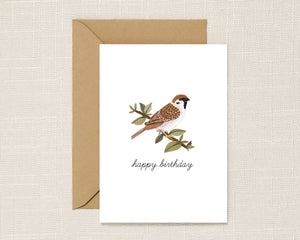 Sparrow Bird Greeting Card