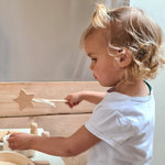 Load image into Gallery viewer, kid pretend play with a wooden magic wand
