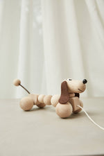 Load image into Gallery viewer, Wooden Pull Along Dog Toy
